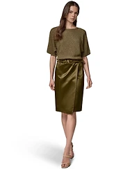 Donna Karan New York Women's Glazed Cotton Belted Skirt