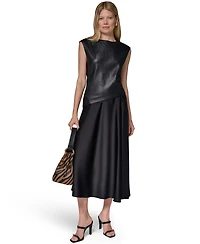 Donna Karan New York Women's Sleeveless Boat Neck Dress