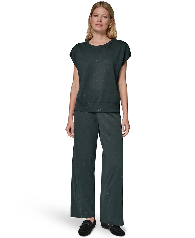 Donna Karan New York Women's Crewneck Cap-Sleeve Sweater