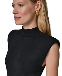 Donna Karan New York Women's Viscose Mixed Media Midi Dress