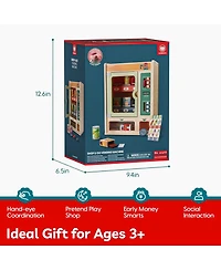 Top Bright Play Food for Kids Pretend Play Toys With Wooden Snack Bars and Drink Cans Wooden Vending Machine Play Set For Boys Girls