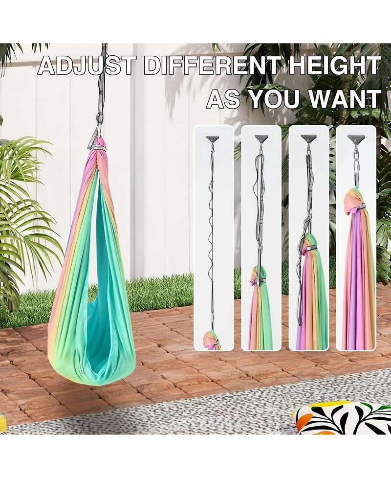 gaomon Sensory Swing Dual-Layer Therapy Swing for Autism, Adhd and Sensory Needs, Calming Hug Effect, 360degree(s) Swivel, Indoor/Outdoor Use