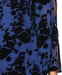 Alex Evenings Women's Flocked Yoryu Split-Sleeve Blouse