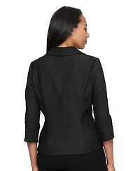 Alex Evenings Women's Textured Jacquard Zip Jacket