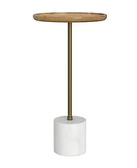 Simpli Home Turner 22.8" Wood Round Side Table