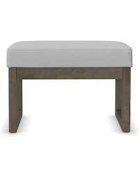 Simpli Home Milltown 18.3" Wood Footstool Small Ottoman Bench