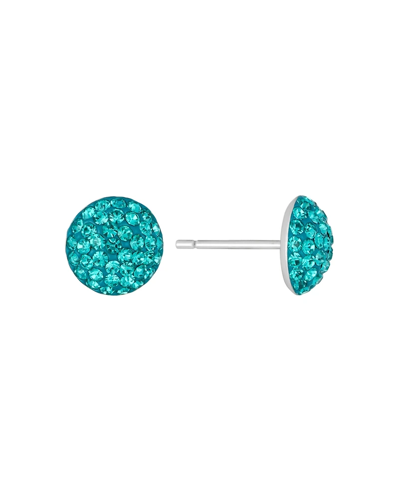 Macy's 9mm Crystal Half Ball Stud Earrings