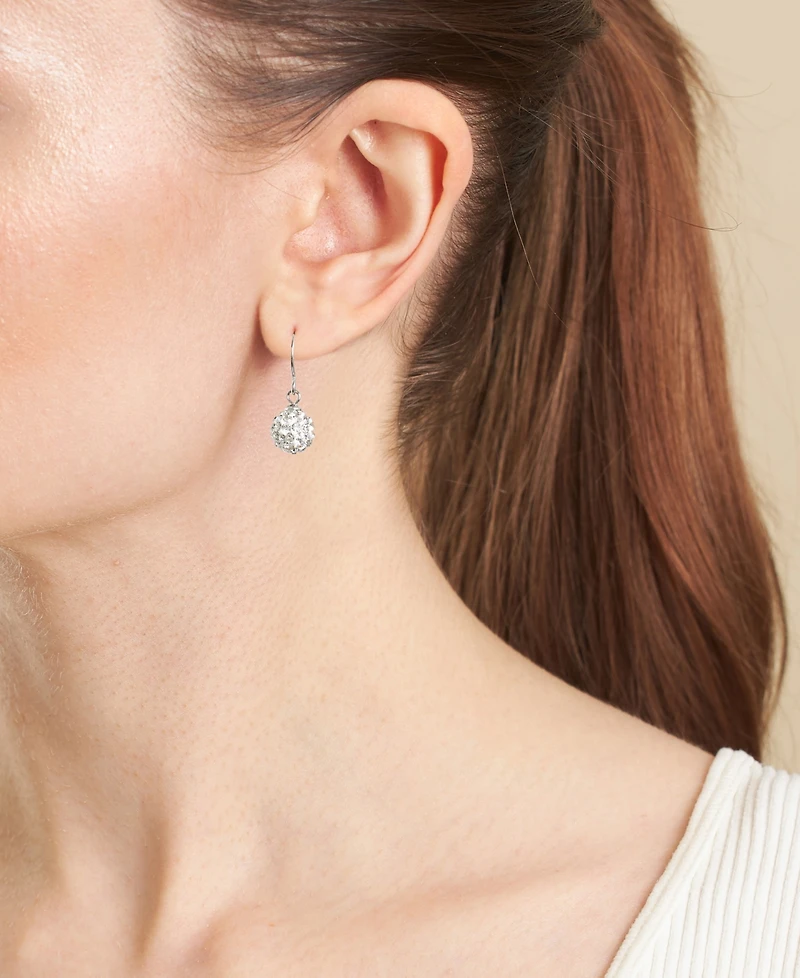 Macy's 8mm Crystal Ball Drop Earrings