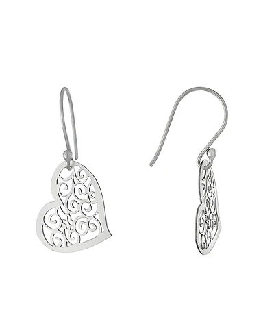 Macy's Laser Cut Scroll Heart Drop Earrings