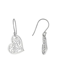 Macy's Laser Cut Scroll Heart Drop Earrings