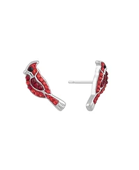 Macy's Crystal Pave Red Cardinal Stud Earrings
