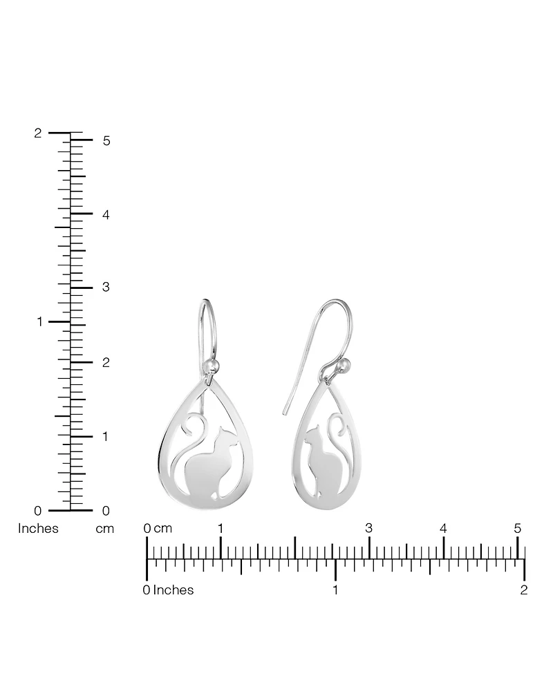 Macy's Laser Cut Cat Teardrop Earrings