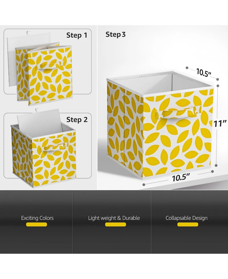 Sorbus 6 Pack 11 Inch Foldable Storage Cubes with Handle- for Organizing Home