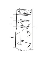 Home Zone Living 3-Tier Over the Toilet Bathroom Storage Organizer with Wide Stabilizing Base