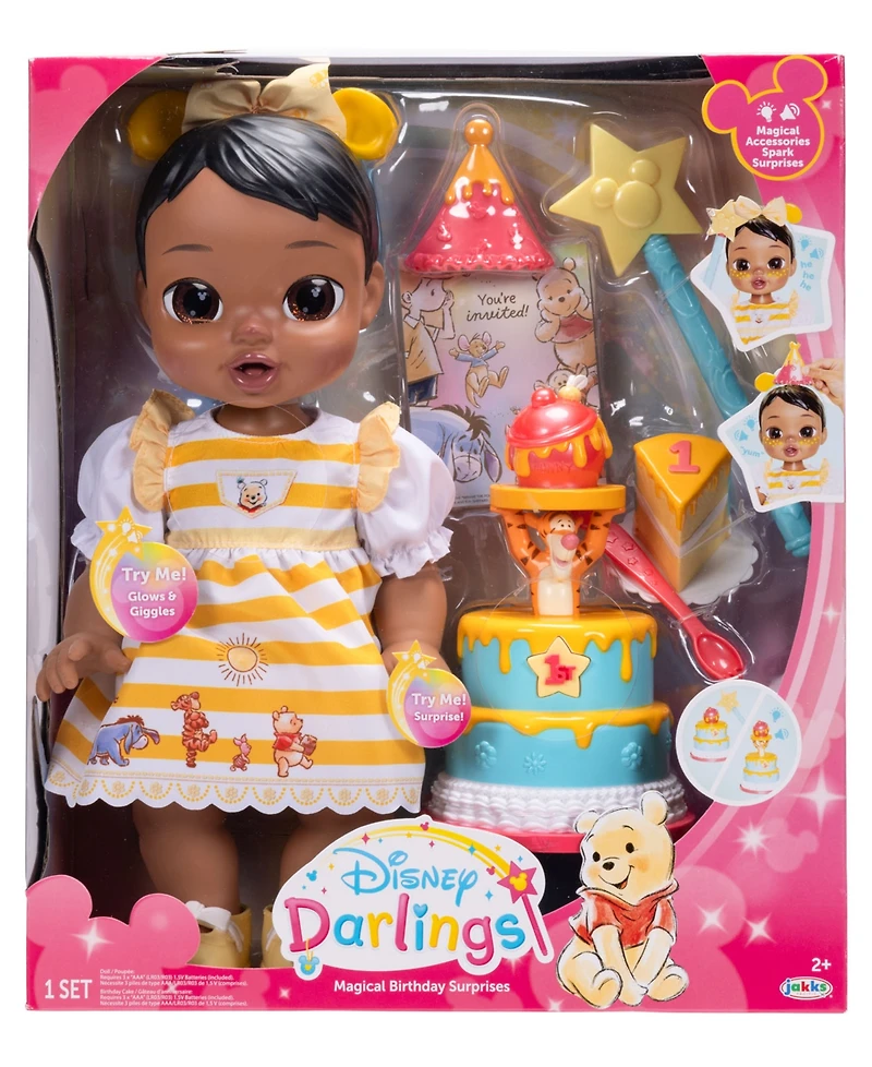 Disney Darlings Winnie the Pooh 13" Interactive Birthday Baby Doll, Ages 2+