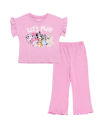 Bluey Toddler Girls' (2T-4T) 2-Piece T-Shirt and Flare Pants Set