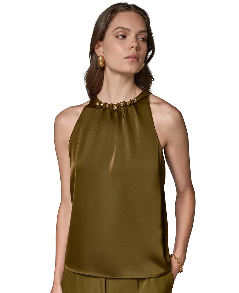 Donna Karan New York Women's Crewneck Sleeveless Top
