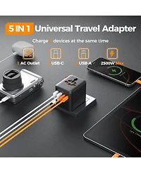 Tessan Universal Travel Adapter with 4 Usb Ports (2 Usb-c)