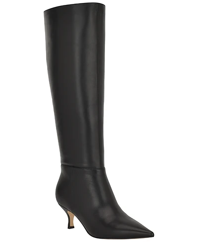 Nine West Women's Somas Tall Wide Calf Kitten Heel Dress Boots