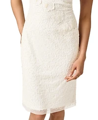Adrianna Papell Women's Square Neck Bead Mesh Sheath Dress