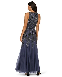Adrianna Papell Women's Halter Neck Beaded Dress
