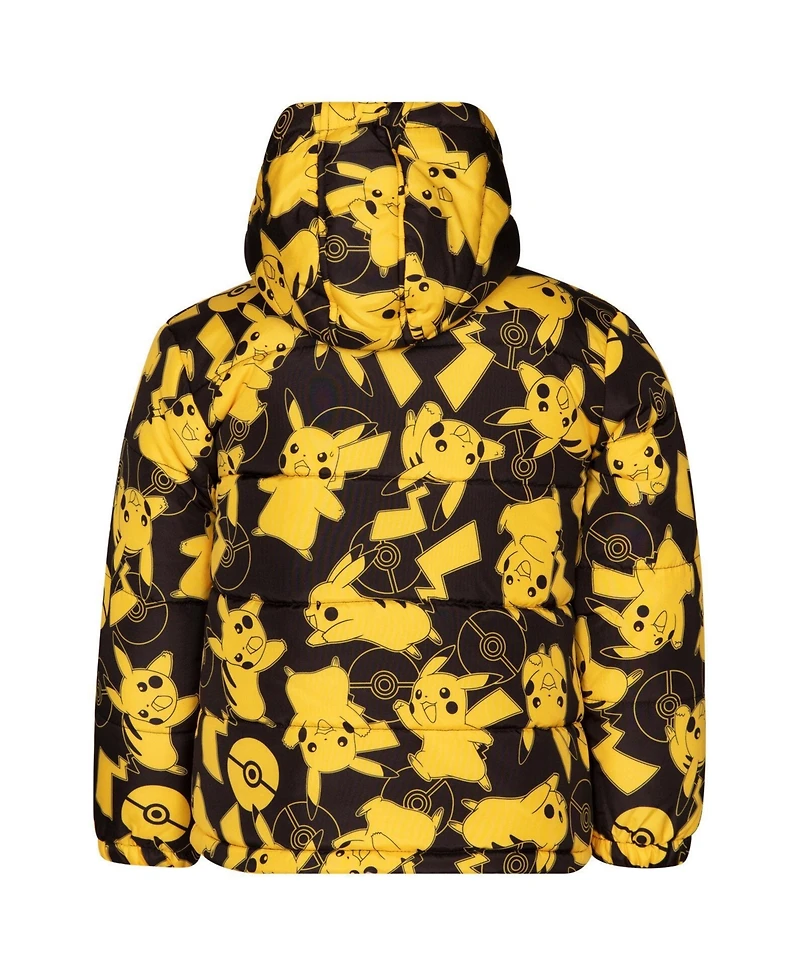 Pokemon Pikachu Boys' ( 4 to 16 ) Hooded Puffer Coat