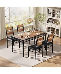 homfan Modern Dining Table Set for 2/4 - Space Saving Small Kitchen with Upholstered Chairs