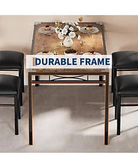 homfan Modern Dining Table Set for 2/4 - Space Saving Small Kitchen with Upholstered Chairs