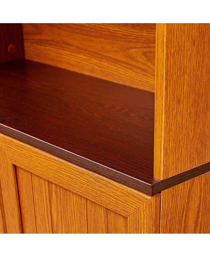 Streamdale Furniture 70.86" Tall 5-Tier Storage Cabinet with Adjustable Shelves and Barn Doors