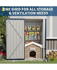 gaomon 5x3 feet Outdoor Storage Shed, 67 Cubic Feet Metal Tool Shed with Sloping Roof and Lockable Door, Compact Garden Shed for Backyard
