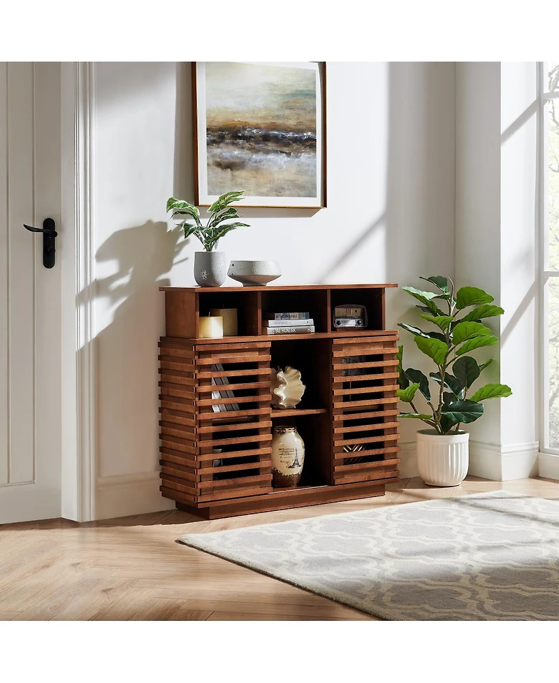 Streamdale Furniture 36.1" Farmhouse Sliding Door Sideboard Buffet and Tv Media Console