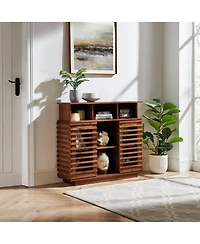 Streamdale Furniture 36.1" Farmhouse Sliding Door Sideboard Buffet and Tv Media Console