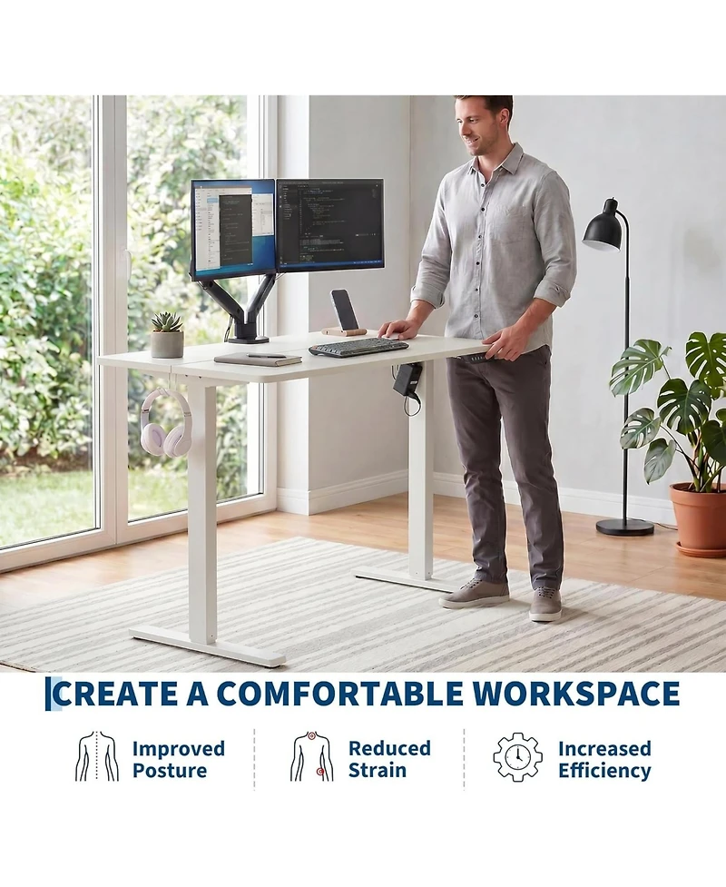 gaomon Electric Standing Desk, Height Adjustable Sit Stand Desk with Memory Presets, Home Office Computer Desk with Cable Management