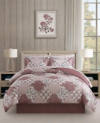 Kayla Patchwork 8-Piece Reversible Printed Microfiber Comforter Sets