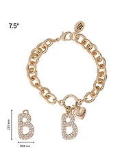 Juicy Couture 7.5 inch Pave Initial Charm Bracelet