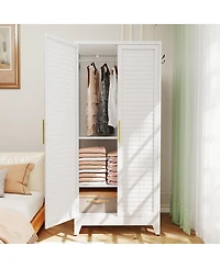 Streamdale Furniture 71" Tall 2-Door Metal Portable Wardrobe Closet
