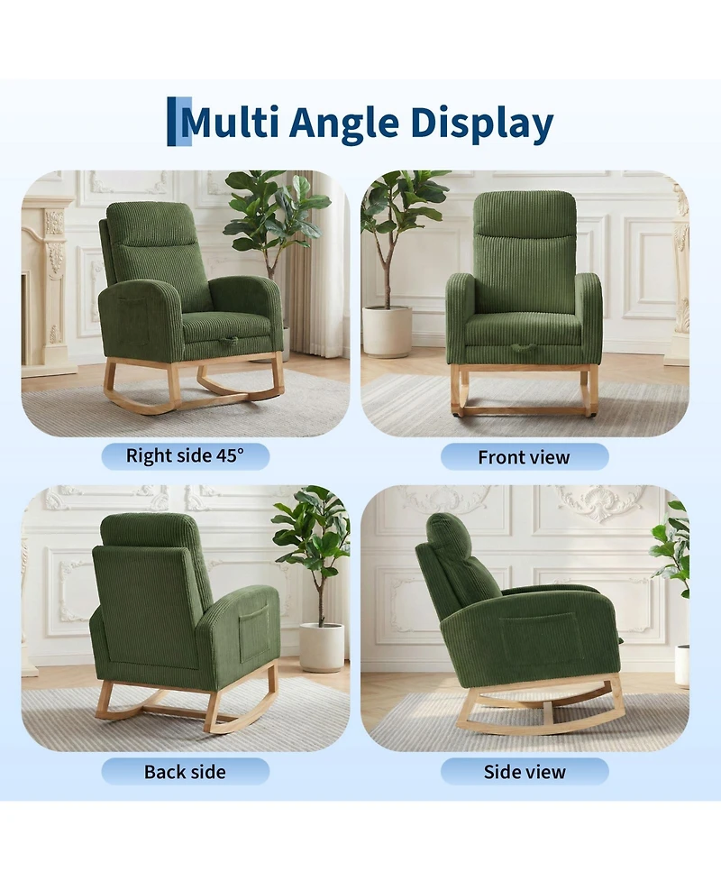 gaomon Soft Suede Upholstered Lounge Chair for Restaurant Seating Adjustable Footrest, High Backrest, Side Pockets