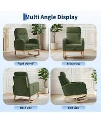 gaomon Soft Suede Upholstered Lounge Chair for Restaurant Seating Adjustable Footrest, High Backrest, Side Pockets