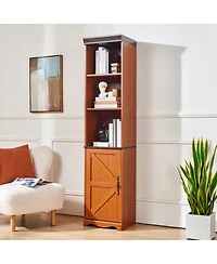 Streamdale Furniture 70.86" Tall Free-Standing 5-Shelf Wood Storage Cabinet and Bookcase