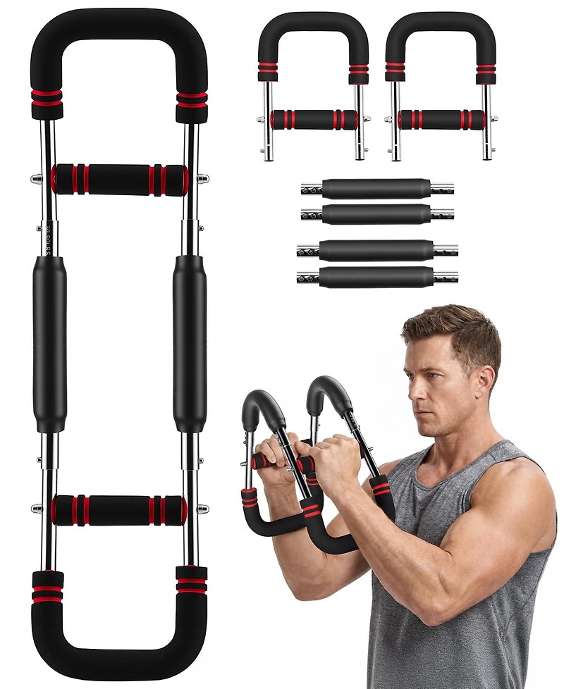 Sugift Twister Arm Trainer 90-160 lbs Adjustable Arm Chest Exerciser with 4 Springs for Men and Women