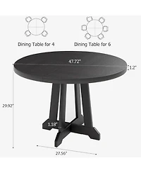 gaomon Round Dining Table for 4, Farmhouse Kitchen Table for Home Dining Room