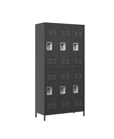 Streamdale Furniture 6-Door 72"H Metal Storage Locker for Office, Gym, and Home