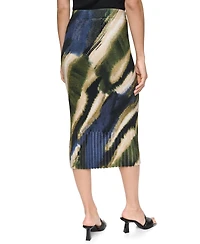 Dkny Women's Printed Rib Knit Pencil Midi Skirt