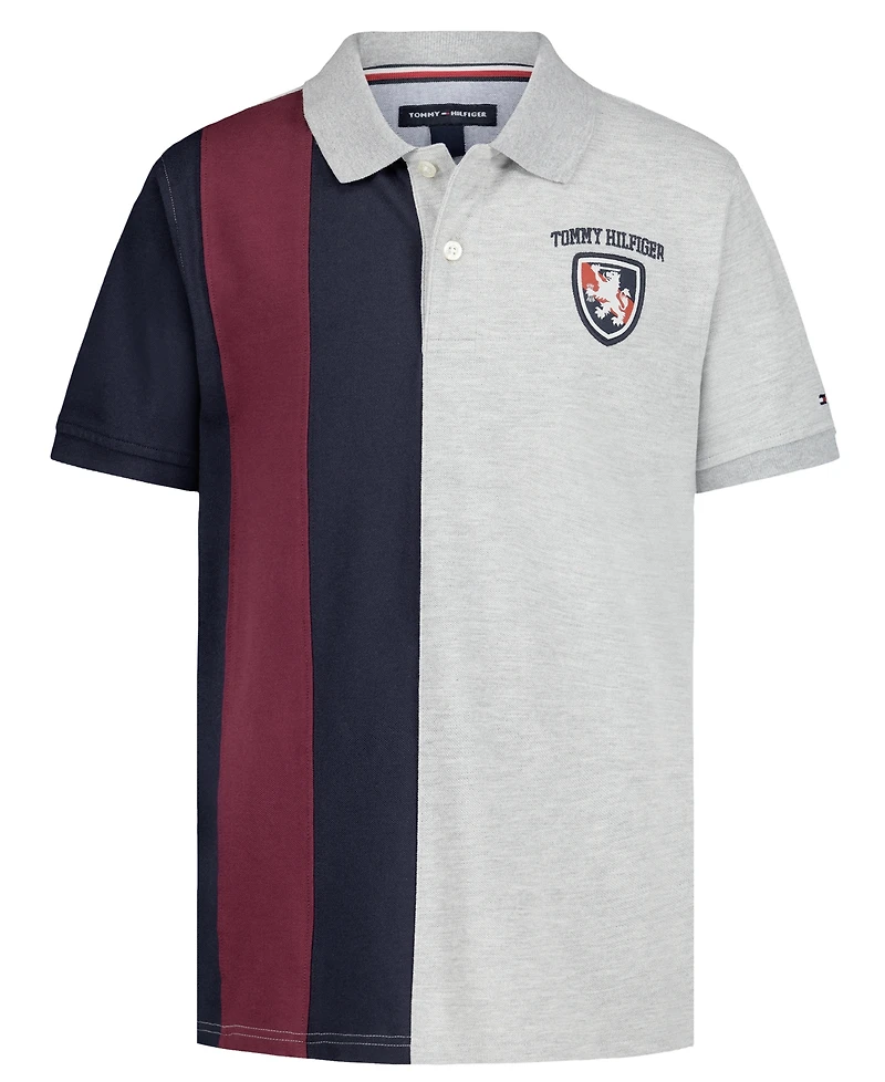 Tommy Hilfiger Boys' 8-20 Color-Block Stripe Short-Sleeve Polo Shirt
