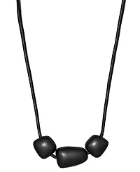 Donna Karan New York Black-Tone Matte Beaded Resin Frontal Necklace
