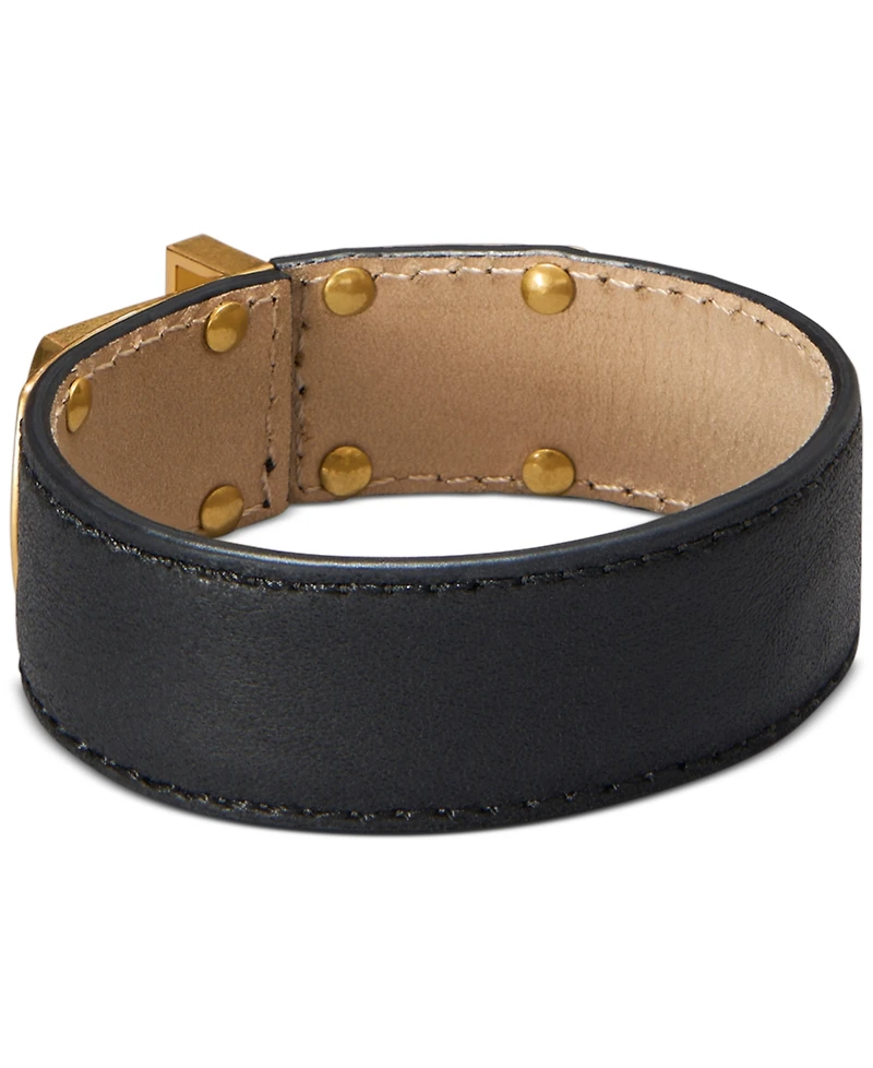 Donna Karan New York Gold-Plated Flex Leather Bracelet