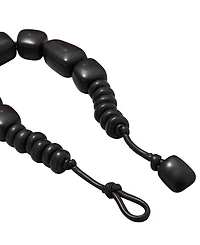 Donna Karan New York Black-Tone Resin Leather Collar Necklace