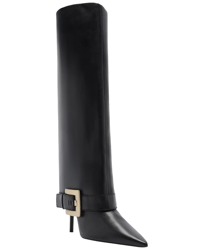Arezzo Women's Kenny Mid Stiletto Buckle Dress Boots