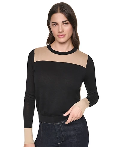Dkny Women's Crewneck Long-Sleeve Ultralight Cotton Sweater