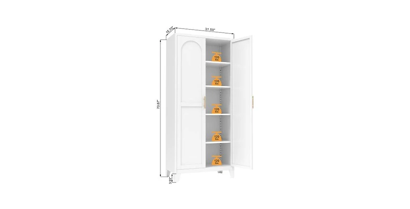Flynama Tall Metal Storage Cabinet with Adjustable Shelves for Kitchen Bedroom Office